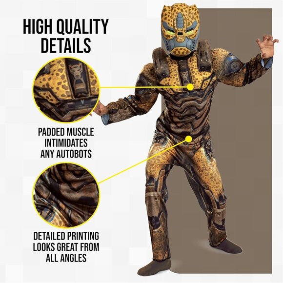 Disguise Cheetor Transformers Halloween Costume Official Transformers Rise Sz L - Picture 3 of 5